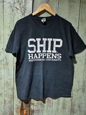 Shippensburg University 'Ship Happens' Black Graphic T-Shirt